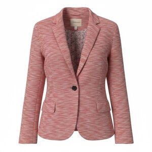 Anthropologie Cartonnier Tonal Knit Blazer Jacket Red/Pink Medium EUC